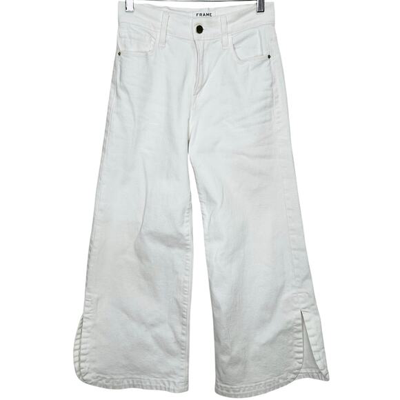 FRAME Le Vintage Crop High Rise Wide Leg Jeans in White size 25 - Picture 2 of 5